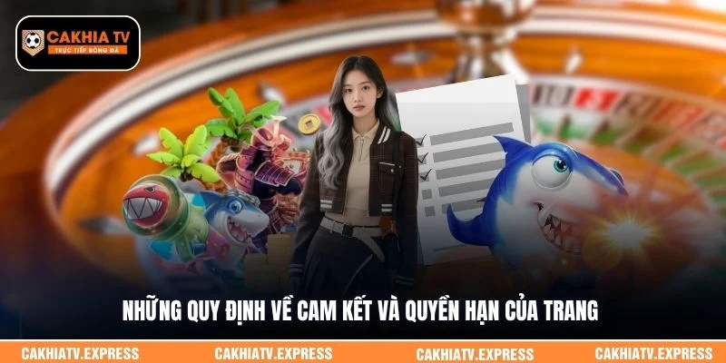 Những quy định về cam kết và quyền hạn của trang